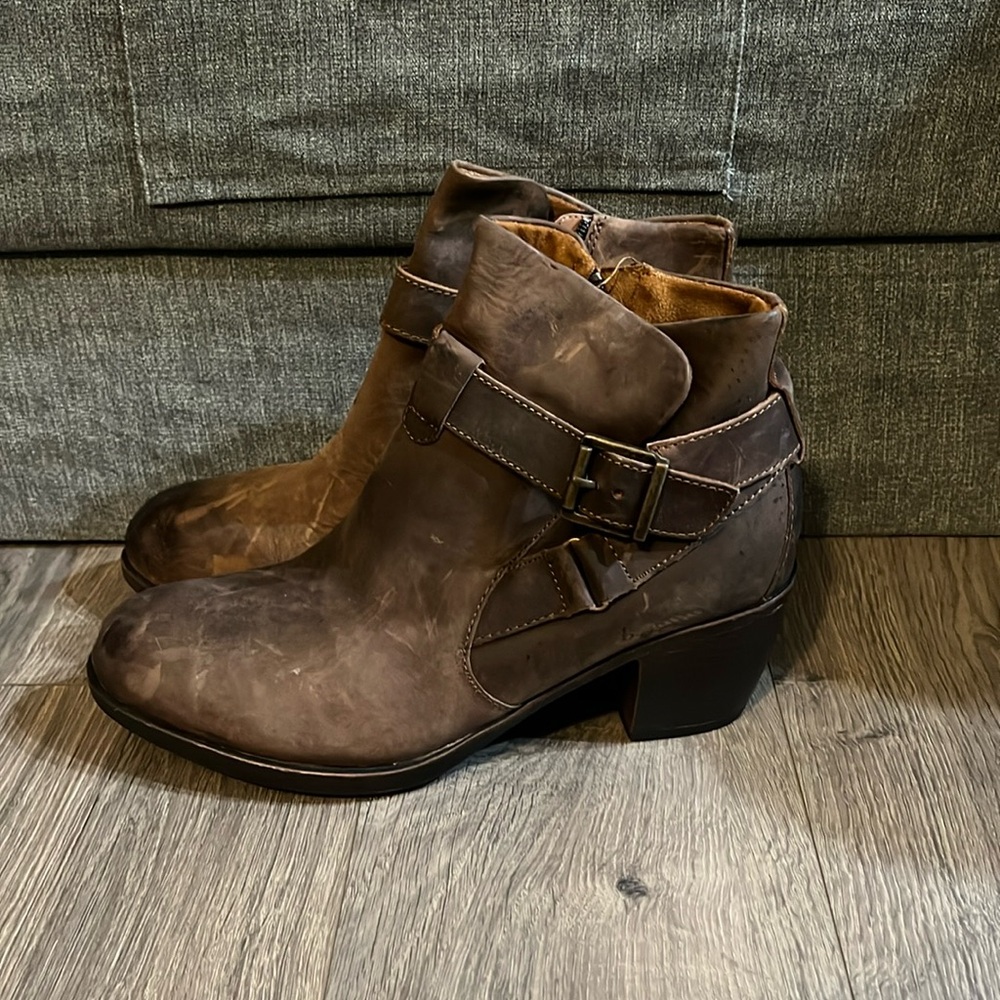 boc Distressed Brown Ankle Booties